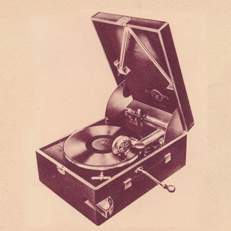 コロムビア 214 ポータブル蓄音機 稼働品 Columbia 蓄音器 レコード